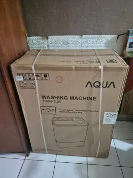 Mesin cuci 2tabung aqua 7.5kg brg baru gress
