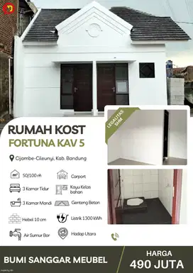 Rumah cost cantik pinggir jalan desa