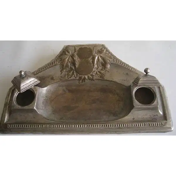 Vintage antik Art nouveau tempat tinta / pena / kertas surat era 1800