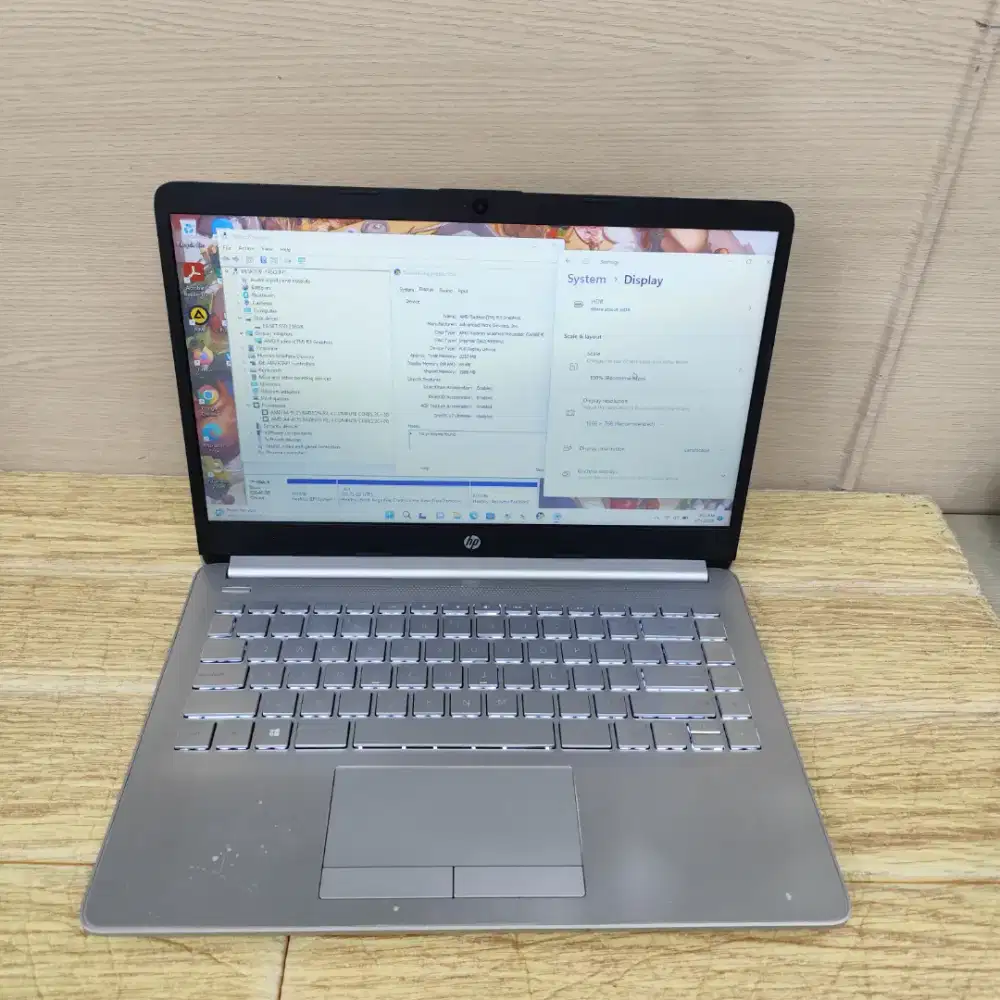 Laptop Second HP 14s-dk0073au Amd A4-9125 Ram 8gb Ssd 256gb Hd