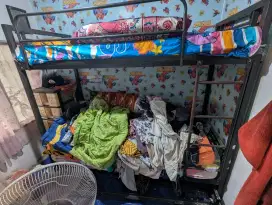 Ranjang besi anak 3 tingkat + bonus kasur dan sprey