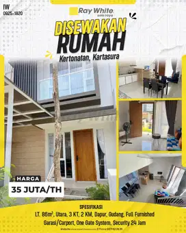 Disewakan Rumah 2 Lantai Furnished Cluster Elite Di Kartasura