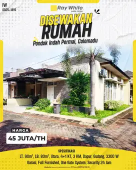 Disewakan Rumah Furnished Siap Huni Cluster Elite Di Colomadu