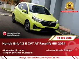 [ GARANSI 5TH ] Honda Brio 1.2 E CVT AT Facelift Kuning 2024/2025