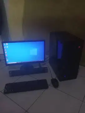 jual pc fullset i3 gen 9 beserta monitor 19 inch, keyboard, mouse