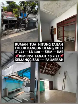 RUMAH TUA HITUNG TANAH DI KEMANGGISAN PALMERAH DEKAT BINUS