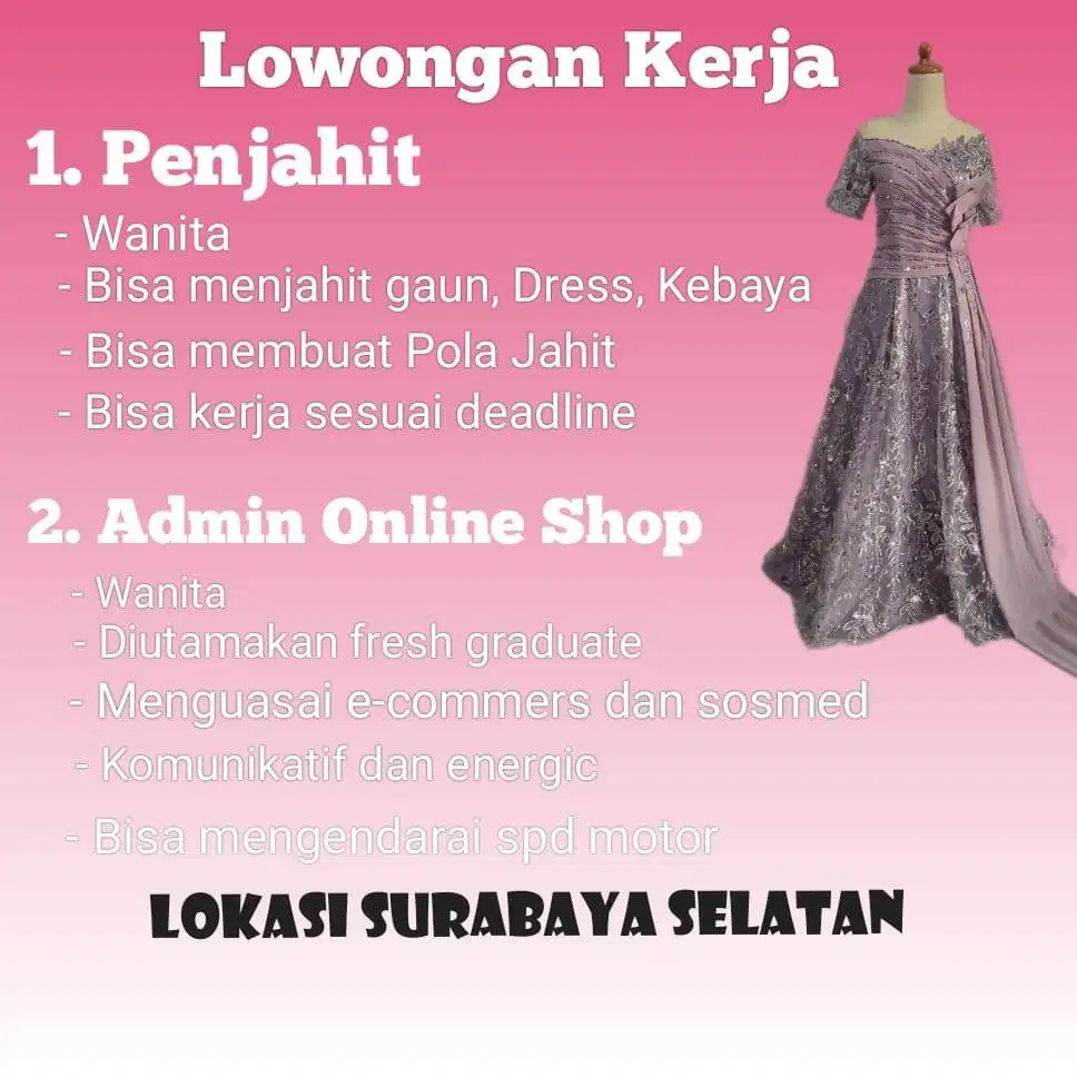 LOWONGAN PENJAHIT