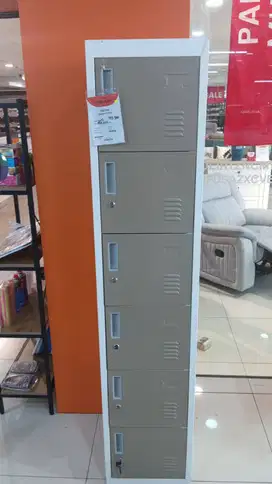 LOCKER 6 DOORS RAL1019 180X38X45CM BROWN, GREY