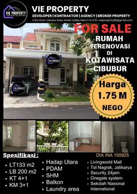 Rumah siap huni di Kota Wisata Cibubur