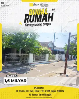 Rumah Dijual: Karangmalang, Sragen – Luas & Nyaman Buat Keluarga Besar