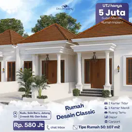 DiJual Rumah Desain Classic Modern di Solo Baru, Sebrang RS. Oen Soba