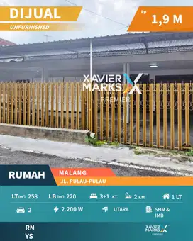 Dijual Rumah Klasik Nyaman di Pulau Pulau Malang Sudah Renov