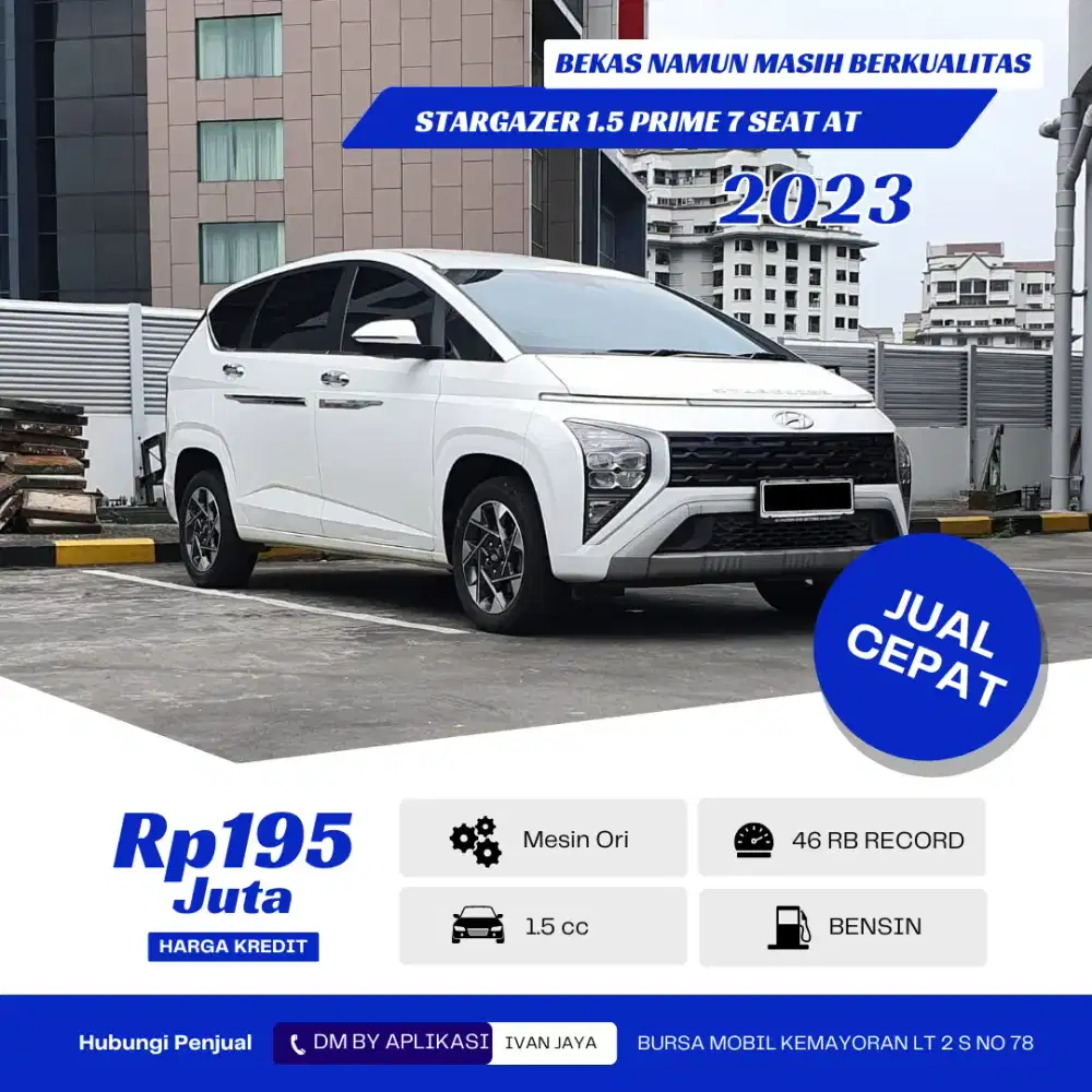 { TDP 10 JUTA } HYUNDAI STARGAZER 1.5 PRIME 7 SEAT AT 2023