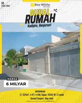 Dijual Rumah Mewah 2 Lantai: Kadipiro, Banjarsari – Siap Huni&Tinggal