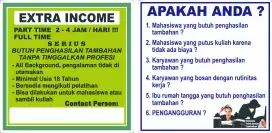 Part-time Mahasiswa 2-4jam/hari