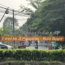 Dijual Tanah Sangat Strategis hanya 1 menit ke jl, Pajajaran, Bogor.