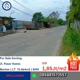 TANAH 1.85JT/M2 JALAN RAYA PASAR KEMIS TERMURAH