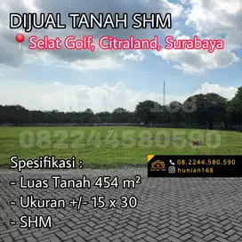Tanah Kavling Selat Golf Galeria Bukit Citraland Raya Utama Surabaya