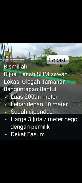 Jual Tanah murah di Tamanan Banguntapan Bantul