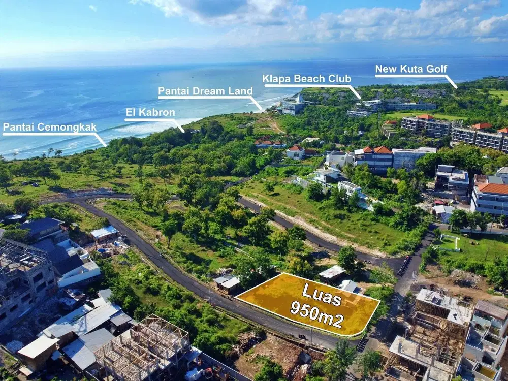 Tanah Ocean View di Bingin Pecatu – 950m² Hook, Dekat Pantai
