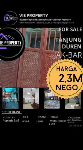 Di Jual murah  Rumah bagus siap huni tanjung duren letak strategis.