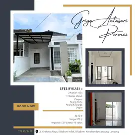DI JUAL RUMAH HANYA DP 10 JT DEKAT RS IMANUEL BANDAR LAMPUNG
