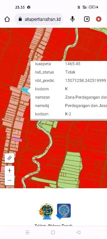 Tanah Jl Utama Brawa untuk komersil