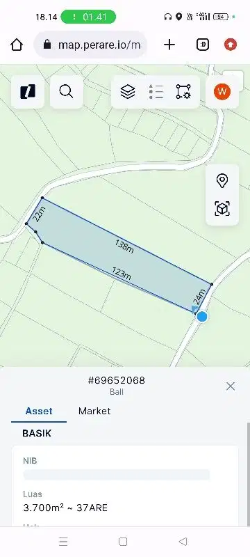 Tanah view Sawah Lokasi Canggu Brawa