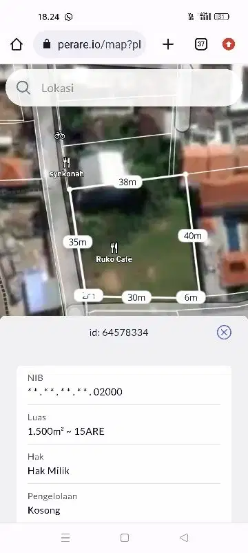 Tanah Komersil Brawa Seberang Atllas