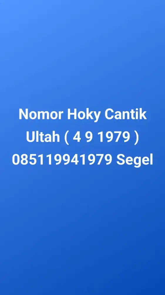 Nomor Cantik Hoky Seri Ultah & Perkawinan Segel