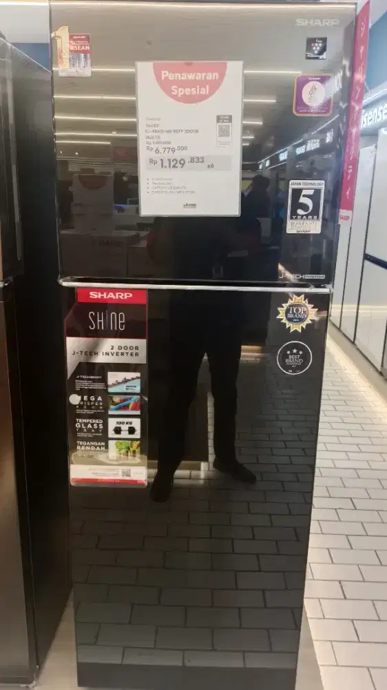 Sharp 352 Ltr Kulkas 2 Pintu Sj-456gi-mk - Hitam