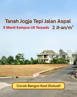 Tanah Jogja Utara area Kampus UII, Cocok Kost dan Villa