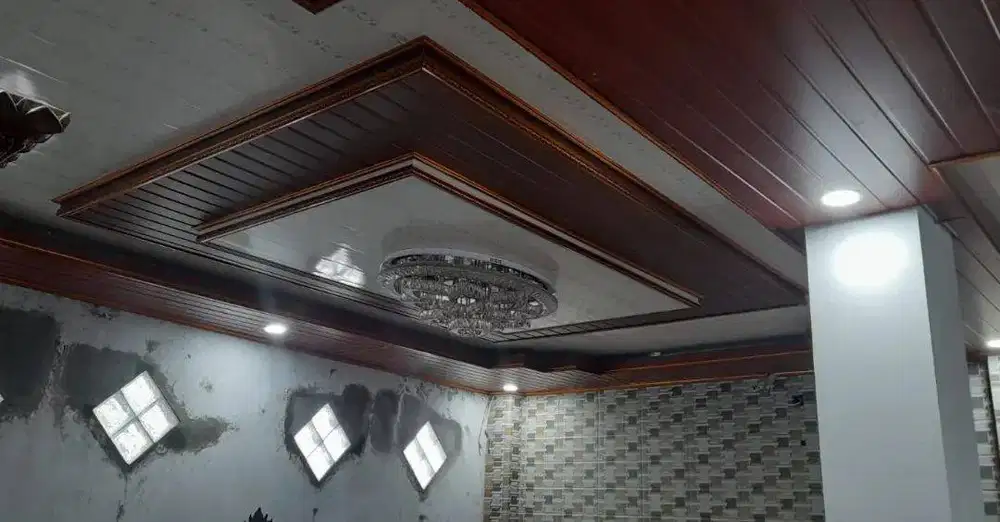Sekat Plafon Partisi PVC GRC Gypsum Jasa Tukang Pasang Wall Moulding