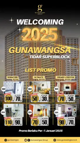 MURAH 1/2 BR Apartemen Gunawangsa Tidar Surabaya Full Furnish Lengkap