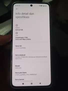 MI 12 LITE RAM 8+4/256 5G BATANGAN