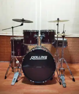 Drum set ROLLING warna merah marun