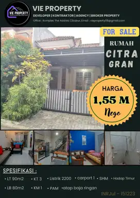 CITRAGRAN CIBUBUR Rumah Hadap Timur Ada AC 2 Unit Siap Huni