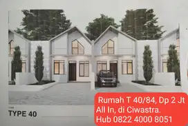 Rumah Depe Dua juta All in, di Ciwastra, Bandung.