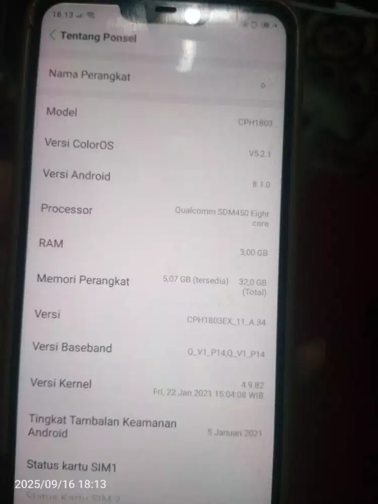 Oppo a3s second
