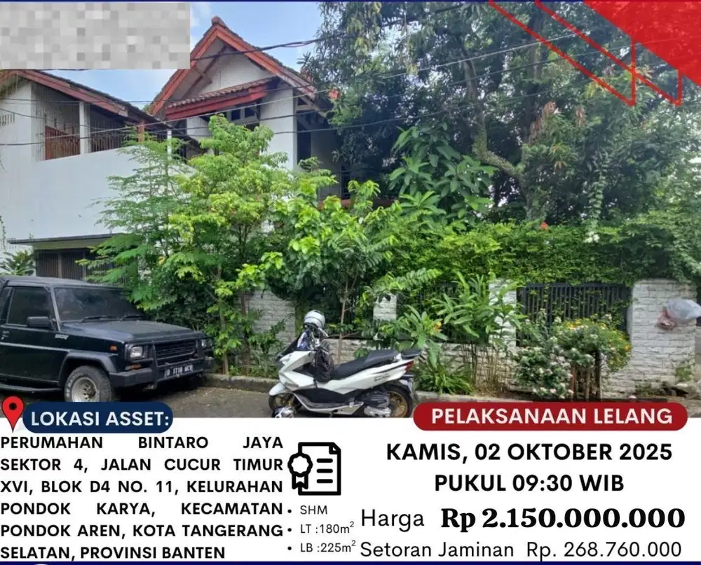 Djual dibawah harga pasaran Bintaro Jaya Tangerang
