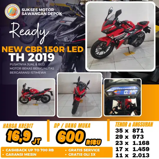 DP 600 CASH KREDIT HONDA NEW CBR 150R TH 2019 MULUS BERGARANSI