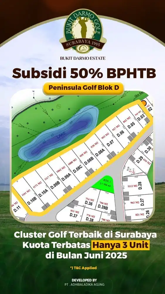Bukit darmo golf view lake unit langka
