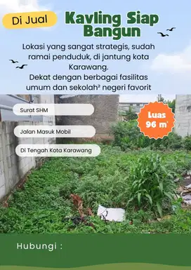 Dijual murah tanah di karawang kota dekat pemda Karawang