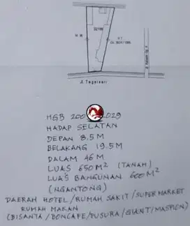 JUAL RUMAH LOKASI STRATEGIS UNTUK USAHA TEGALSARI SURABAYA