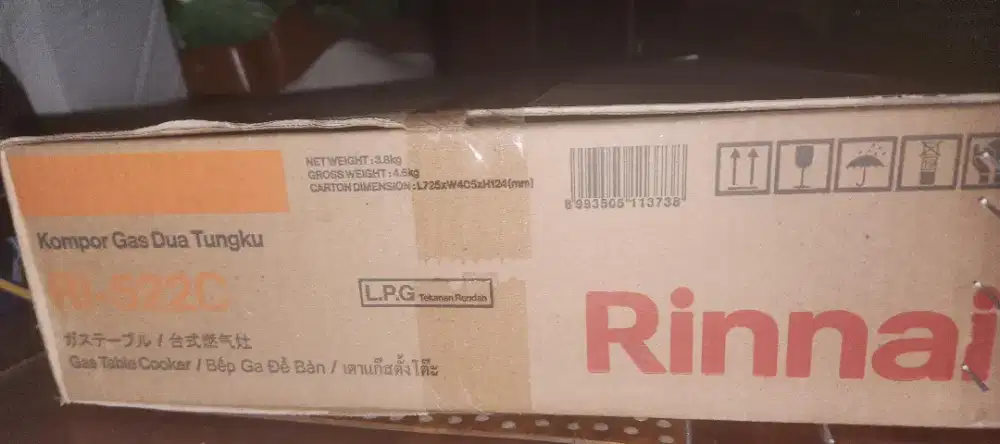 Kompor Gas 2 tungku merk Rinnai RI-522C