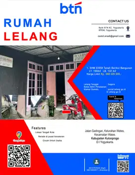 Rumah Tinggal berlokasi sangat Strategis di pusat kota Wates