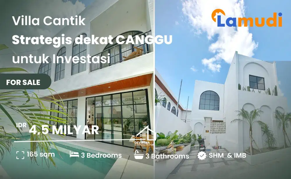 Villa Mediterranean Mewah Dekat Canggu, Bali – Cocok untuk Investasi