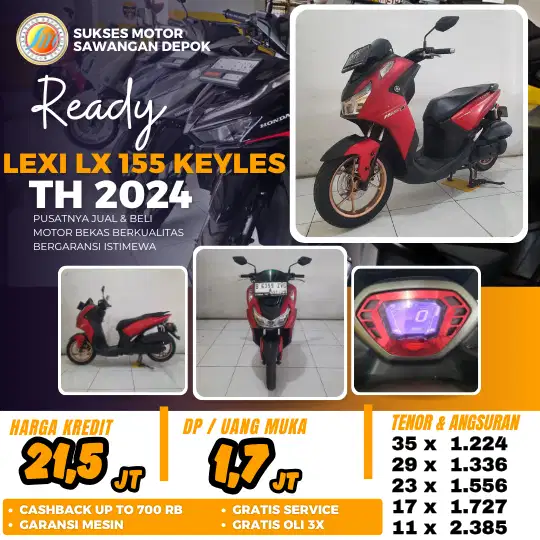 BERGARANSI YAMAHA LEXI LX 155 KEYLES TH 2024 MULUS BISA CASH KREDIT