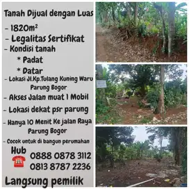 Di Jual Tanah kosong di Jl. Kampung Tulang Kuning Waru Parung Bogor