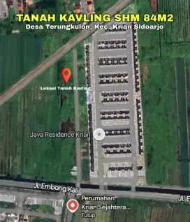 DIJUAL TANAH KAVLING SHM 84 M2 – STRATEGIS DI KRIAN SIDOARJO